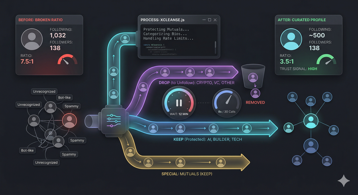 I Was Mass-Unfollowing on Twitter and Got Bored. So I Built a Tool.